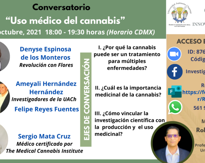 3° Conversatorio "Uso médico del Cannabis" hoy 29 de octubre a las 18:00 hrs.Cannatlan