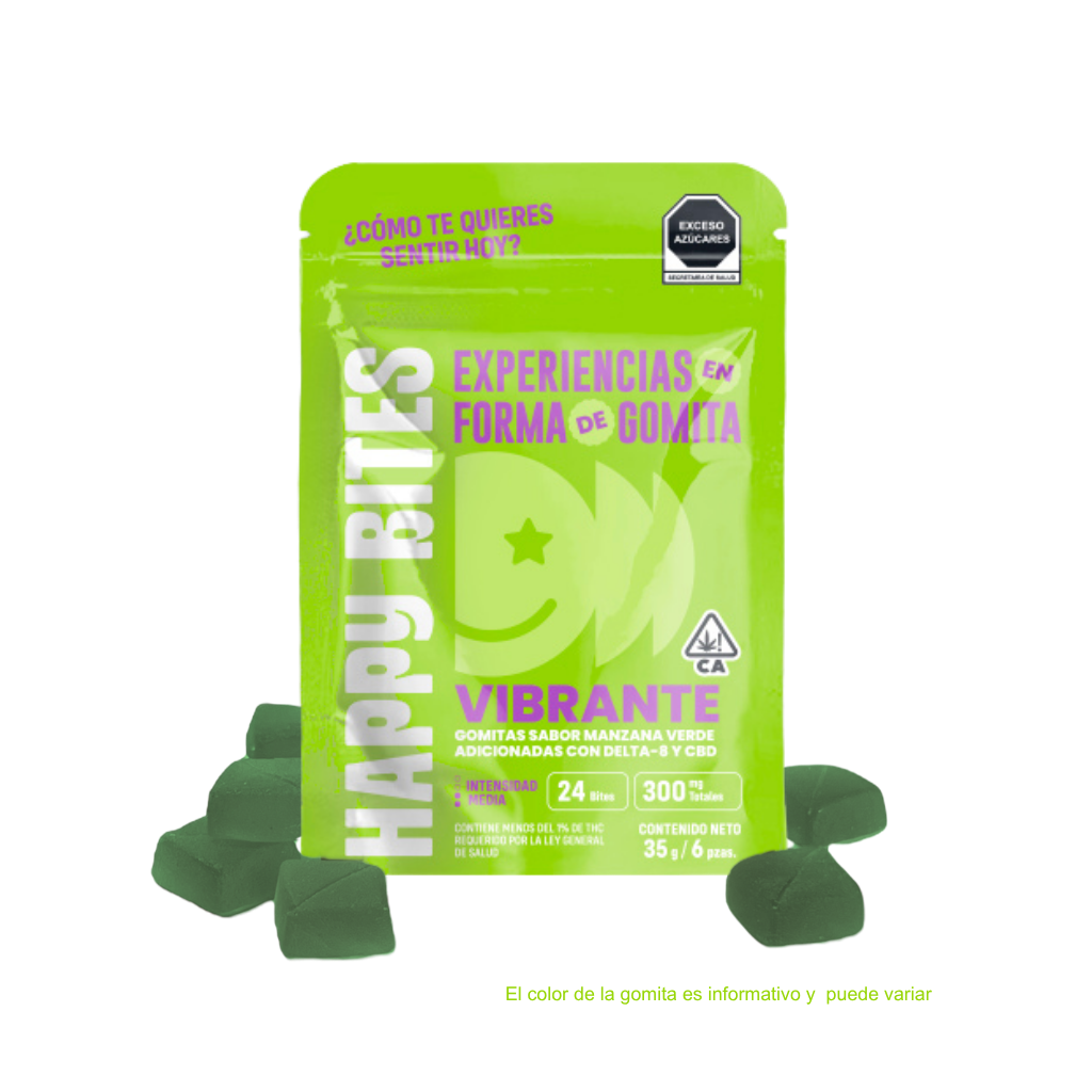 Vibrante Happy Bites, Gomitas Magicas, Gomitas cannabicas